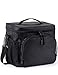 F40C4TMP Lunch Cooler Bag, 9L (10 Cans) Insulated Lunch Bag for Men Work, Black Lunch Box Heavy Duty with Shoulder Strap, Soft Small Cooler Freezable for Women