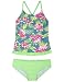 Hilor Girl's Two Piece Swimsuits Ruffle Hem Tankini Set Cross Back Swimwear Set