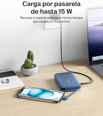 BoostCharge 10000 mAh Bateria Externa com Cabo USB-C - Azul