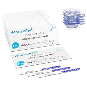 MomMed Pregnancy Test, 20-Count Pregnancy Test Strips, HCG Test Strips Pregnancy with 20 Urine Cups, Over 99% Accurate…