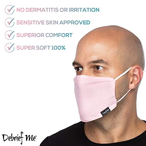 THE EVERYDAY FACE MASK by Debrief Me - Latest Cutting-EdgeReusable, Portable, Foldable, Lightweight 100% Cotton Dust Mask for Sensitive Skin Gardening Mowing Nail Tech Cleaning Saw Dust(Light Pink)