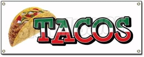 Amazon Com Tacos Banner 48 X 120 Heavy Duty 13 Oz Vinyl