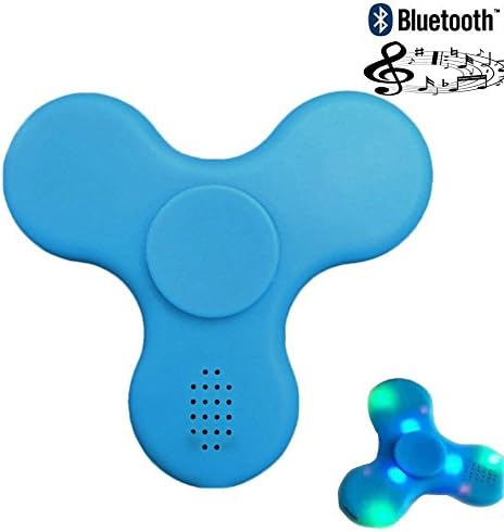 YOLODEALZ LED fidget spinner with Bluetooth speaker for music; get relief from stress and any form of autism (Blue)
