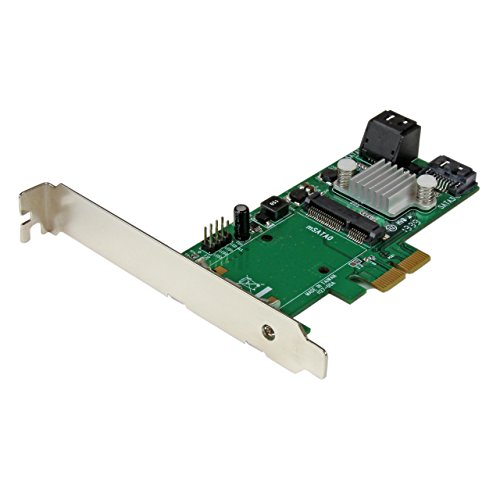 StarTech.com 3 Port PCI Express 2.0 SATA III 6 Gbps RAID Controller Card w/mSATA Slot and HyperDuo SSD Tiering - PCIe SATA 3/mSATA Card