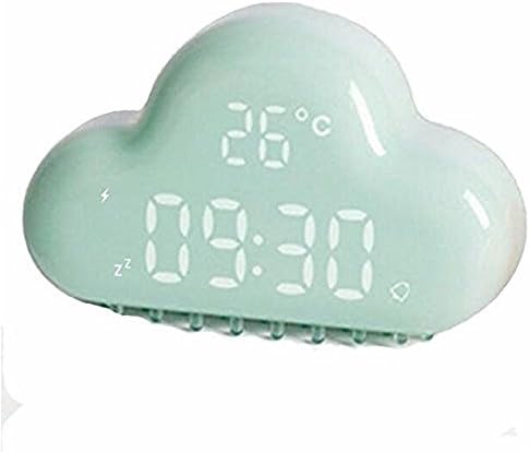 LightsGoal New Alarm Clock, LED Digital Display Cloud Alarm, Decoration Wall Clock with Sound activated Function, Saving Power Mode and Snooze Function (Blue)