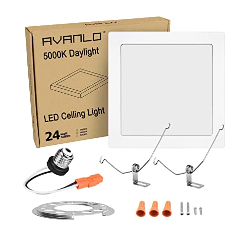 AVANLO 12 Inch LED Ceiling Light Fixture, Dimmable Square Ceiling