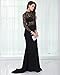 Miss ord Women's O Neck Long Sleeve Bodycon Maxi Dress for Prom Black