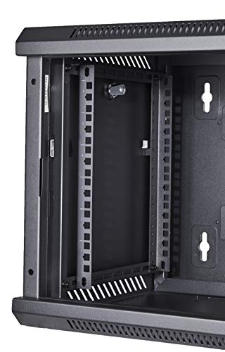 KENUCO [Fully Assembled] Deluxe IT Wall Mount Cabinet | Server Rack | Data Network Enclosure 19-Inch Server Network Rack with Locking Tempered Glass Door (Black 6U) - Thumbnail 2