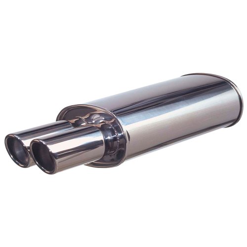 AutoStyle Edelstahl Sportauspuff universal - 125x225mm - 2x76mm Rund