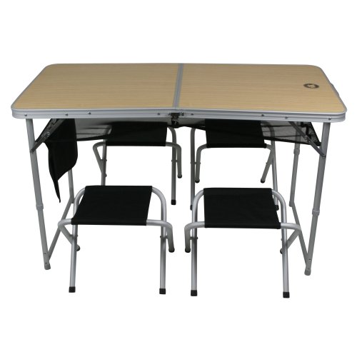 Mesa para camping (120 x 60 x 70 cm), color plateado