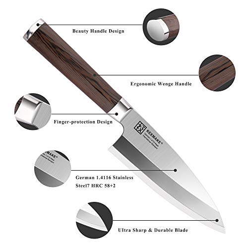 2 Knife+6+5+Knife+German+Steel+Wenge+Handle+Razor+Heads+Keemake