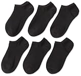 Jefferies Socks Big Girls'  Seamless Capri Liner Socks  (Pack of 6), Black, Medium
