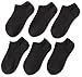 Jefferies Socks Big Girls'  Seamless Capri Liner Socks  (Pack of 6), Black, Medium