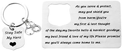 警察官バッジジュエリー 細いブルーライン 警察 妻 ママ キーチェーン 警察官 財布 カード