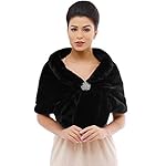 Asooll Women's 1920s Bridal Wedding Faux Fur Shawls and Wraps Rabbit Fur Stole for Women
