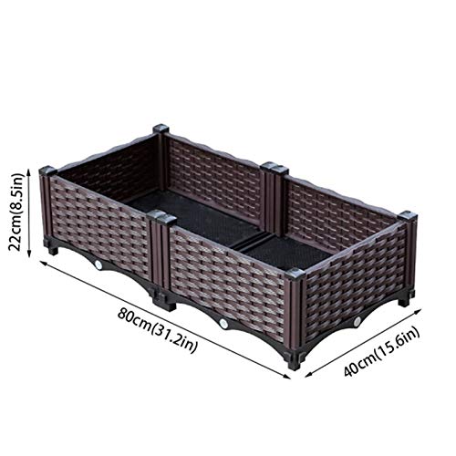 HAKLAKY Blumentöpfe im Freien, Blumentöpfe Outdoor-Haushalts-Kunststoff-Pflanzkasten-Dachterrasse Gemüsepflanzen-Trog… – Bild 3