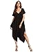 SheIn Women's Casual V Neck Short Sleeve Loose Harem Jumpsuit Romer Large Black
