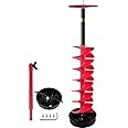 VEVOR Ice Auger, 8" Diameter Ice Fishing Auger Drill Bit, 39" Length Nylon Corless Ice Augers for Ice Fishing with Extra 11.8" Extension Rod, Drill Adapter, Top Plate and Blade Guard