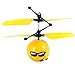HobbyLane Infrared Sensor Mini Aircraft,Hand Induced Flight Helicopter as Kid's Toy,Cartoon Expression Emoji Balls RC Toys for Kids Teenager with USB Charger (Smug)