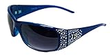 Vox Women's Sunglasses Designer Fashion Eyewear Free Microfiber Pouch  Blue Frame - Smoke Lens