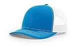 Richardson 112 Twill Mesh Back Trucker Snapback Hat -- Cyan/White