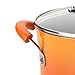 Rachael Ray Classic Brights Hard Enamel Nonstick 5-Quart Covered Oval Sauté with Helper Handle, Orange Gradient
