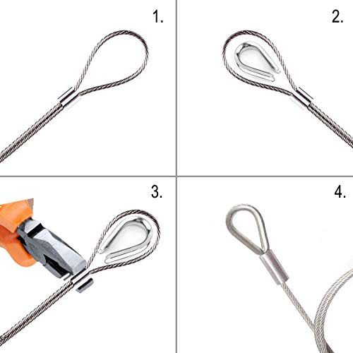 Amadget Stainless Steel Wire Rope, 316 Marine Grade Cable Railing Kit, Aircraft Wire Rope & Picture Hanging Kit for Railing, Decking, DIY Balustrade, Boat Marine Hardware (1/16" x 33 Feet)