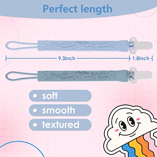 Silicone Pacifier Clip, 4 Pack One Piece Dinosaur Pacifier Clip Holder