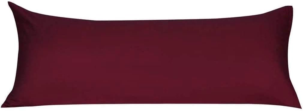 Body Pillow Cover 20X54 Body Pillow Case Wine Cotton Body Pillow Cover Zipper Closer Premium 500 Thread Count 100% Egyptian Cotton Hotel Quality 1-Pieces Body Pillowcase 20x54 - Wine Solid: Home & Kitchen