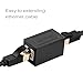 Dingsun RJ45 Coupler, Ethernet Extender for Cat7/Cat6/Cat5e/Cat5 Female to Female Ethernet Coupler Connector(Black, 2Pack)