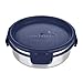 LunchBots Stainless Steel Salad Bowl with Click On Lid Lunch Containers Reusable Lunch Container with a 4 Cup Capacity - 32oz, Navy Blue Lid