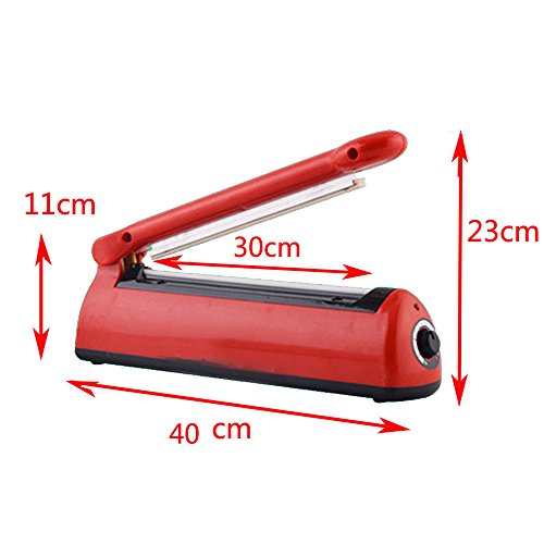 12" Impulse Sealer, Ship from US, OMGOD 300mm Bag Heat Sealer Capper, Hand Sealing Machine Reseals Plastic Mylar and Cereal Bags Snack Food with Replacement Element Grip and Teflon
