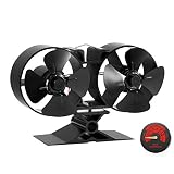 CRSURE Fireplaces Stove Fan - Double Motor - 8 Blade Heat Powered Stove Fan Specially for Large Room for Fireplace, Wood/Log Burner (Small Size)