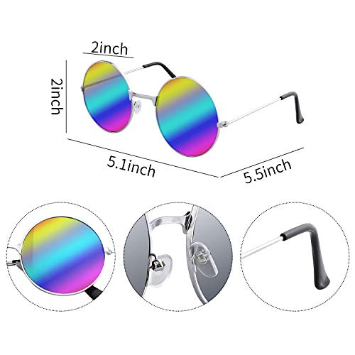 image for R HORSE 7 Pcs Hippie Costume Set Peace Sign Necklaces Flower Headband 