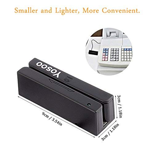 Credit Card Read, 3 Track USB Mini Credit Card Hico Reader Swiper Stripe Strip Credit