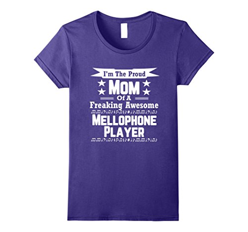 Womens Proud Mom Awesome Mellophone Player Marching Band Shirt XL Purple - Thumbnail 2