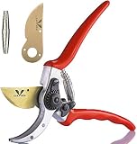 GARDEN V PRO Professional Titanium Pruning Shears Top Bypass Clippers, Secateurs, Tree Trimmer- Ergonomic Gardening Hand Tool, Effortless Branch Cutting, Safety Lock + Razor Sharp Blade & Spring
