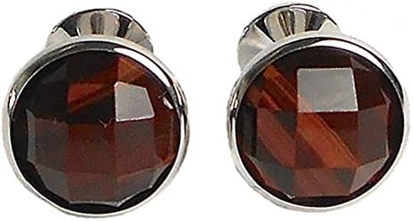 Round Faceted Tiger Eye Cufflinks