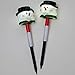 Bits and Pieces - Set of Two (2) 12 Inch Tall Solar Snowman Garden Stakes - Christmas Holiday Yard Light Decoration