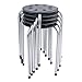 Pearington 16 Gauge Steel Classroom Furniture Stools for Kids; Multipurpose Stool Chairs; Flexible Seating; Stacking Stools- Set of 5, Black and Silver