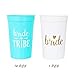 LADY&HOME Bride & Bride Team Bachelorette Party Cups - 13 Pack, 16 Oz.| Perfect for Bachelorette Party Decorations Bridal Shower Favors (Blue Team)