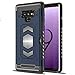 Note 9 Case I Card Holder Cell Phone Case for Samsung Galaxy Note 9 with Metal Back for Magnetic Car Mount I Samsung Galaxy Note 9 Wallet Case I Leather Slim Case Cover with Card Holder Slots | Metal