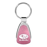 Subaru Pink Tear Drop Metal Key Ring