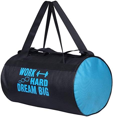 Ahaan Sports Gym Bag with Carry Handles (Black/Sky)