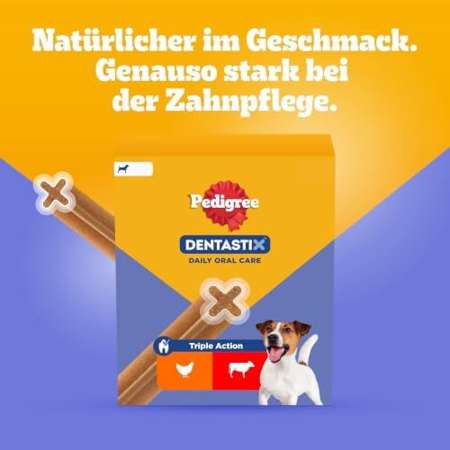 DentaStix Hundesnack für kleine Hunde (5-10kg), Zahnpflege-Snack mit Huhn und Rind, 1 Packung je 56 Stück (1 x 880 g)