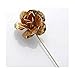Sunny Home Men's Floral Golden Flower Lapel Stick Brooch Pin for Suit