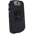 Amzer Rubberized Snap-On Crystal Hard Case for BlackBerry Flip Pearl 8220 - Black
