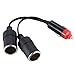 Warmstor Car Cigarette Lighter Splitter Adapter 2 Socket, 1 to 2 DC 12V 24V Cigarette Lighter Power Charger Port 2-Way Splitter, 8 inch SPT-2 16AWG Extension Cord Cable Wire with 15A Fuses