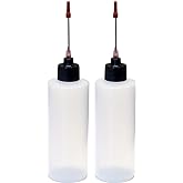 2-4oz Plastic Squeeze Bottles with 1.5 inch Stainless Steel Applicators
