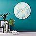 PATGO Glass Marbling Silent Wall Clock for Living Room Decor, 12 Inch Modern Marble Non Ticking Decorations for Aesthetic Bedroom and Office(Battery Operated)